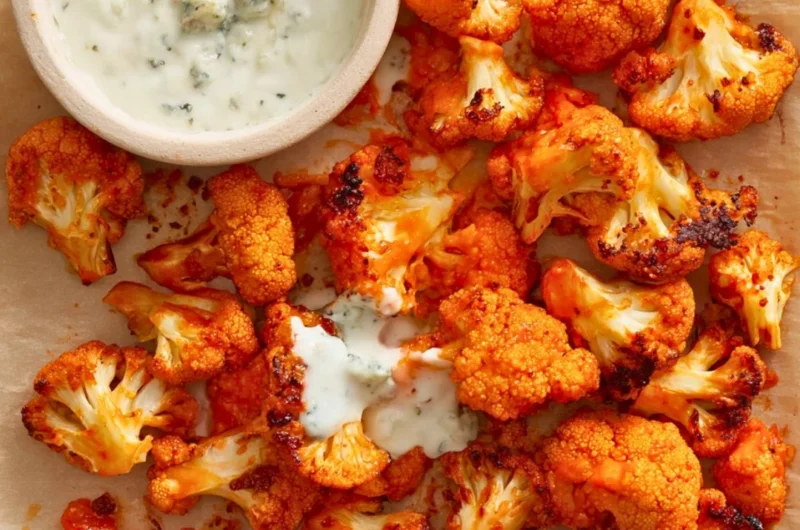 Air Fryer Buffalo Cauliflower crispy and spicy snack recipe