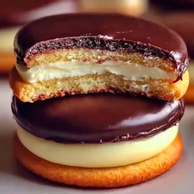Delicious Boston Cream Pie Cookies with chocolate frosting and creamy filling
