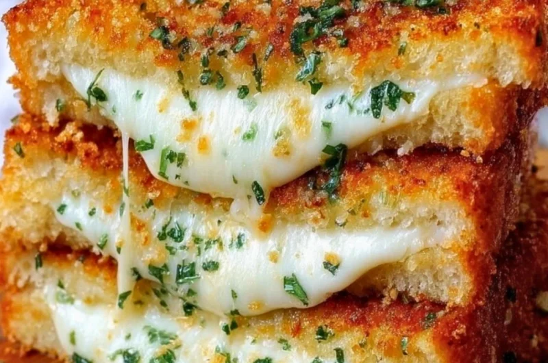 Garlic Bread Grilled Cheese sandwich with golden crispy edges and melted cheese