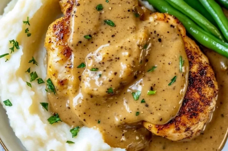 Delicious Garlic Chicken served with herbs and spices.