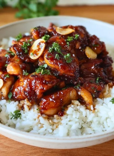 Delicious honey butter chicken served with sides