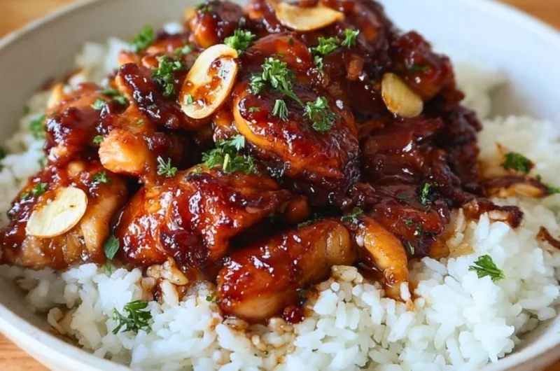 Delicious honey butter chicken served with sides