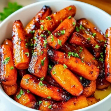 Delicious honey garlic butter roasted carrots served in a bowl