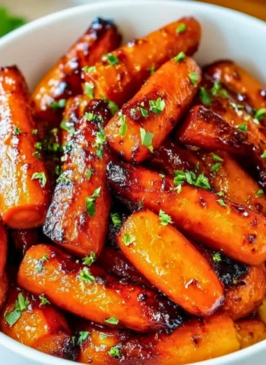 Delicious honey garlic butter roasted carrots served in a bowl