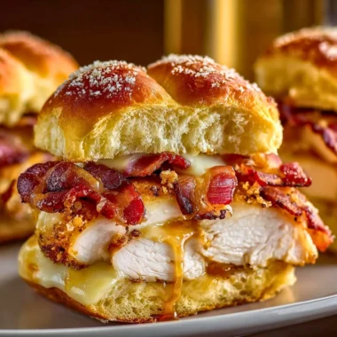 Delicious Maple Chicken Bacon Sliders served on a platter
