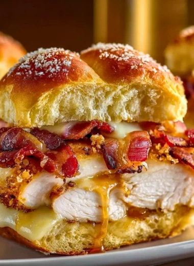 Delicious Maple Chicken Bacon Sliders served on a platter