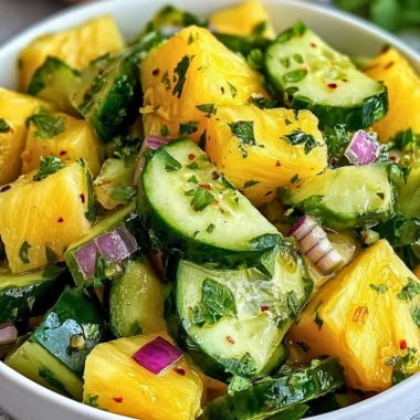 Fresh Pineapple Cucumber Salad with vibrant ingredients