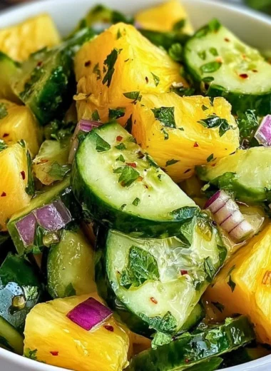 Fresh Pineapple Cucumber Salad with vibrant ingredients