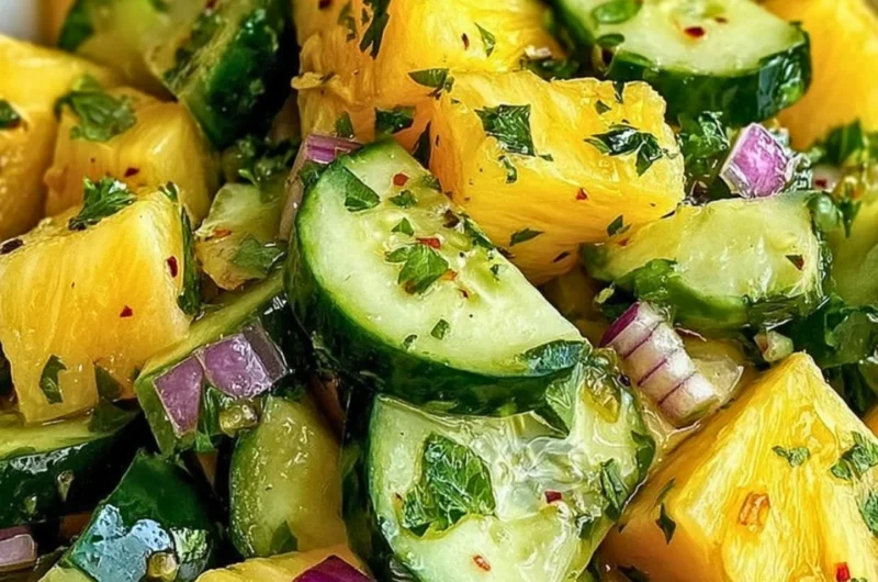 Fresh Pineapple Cucumber Salad with vibrant ingredients