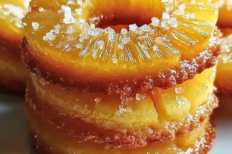 Pineapple Upside Down Sugar Cookies topped with caramelized pineapple and cherries