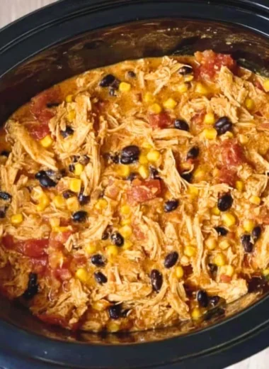 Delicious Southwest Crock Pot Chicken and Rice served in a bowl