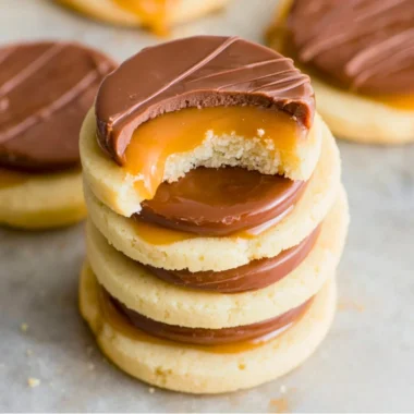 Delicious Twix Cookies with chocolate and caramel