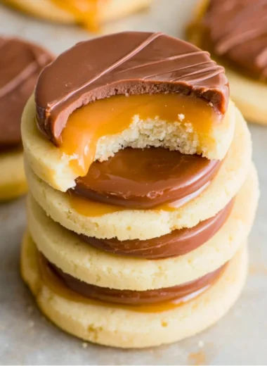 Delicious Twix Cookies with chocolate and caramel