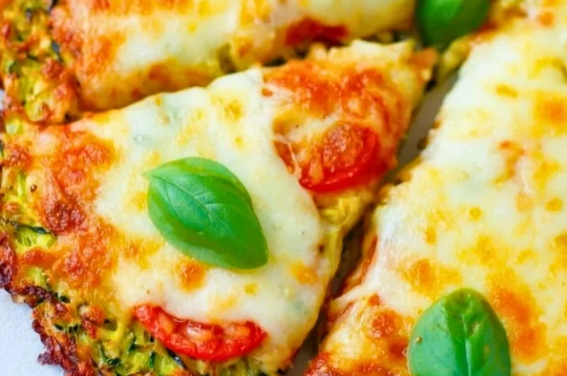 Delicious homemade zucchini pizza crust recipe with toppings