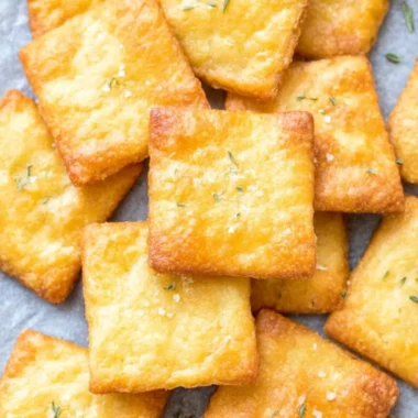 Two ingredient keto crackers recipe for a low-carb snack