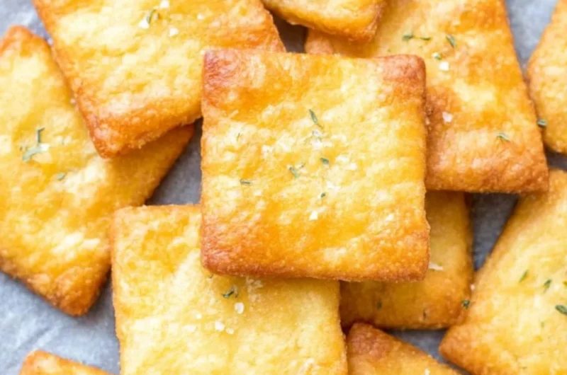 Two ingredient keto crackers recipe for a low-carb snack