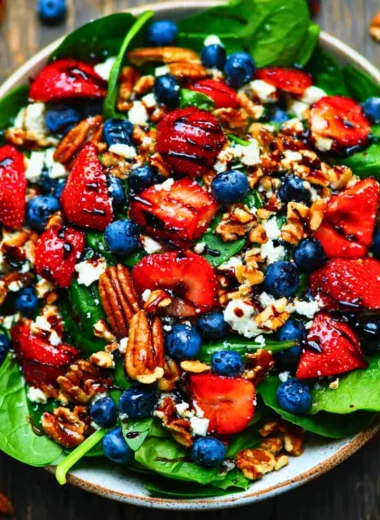Delicious 30-minute strawberry spinach salad with fresh strawberries and spinach