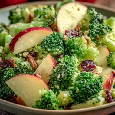 Delicious Apple Broccoli Salad with crunchy apples and fresh broccoli