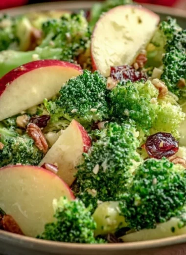 Delicious Apple Broccoli Salad with crunchy apples and fresh broccoli