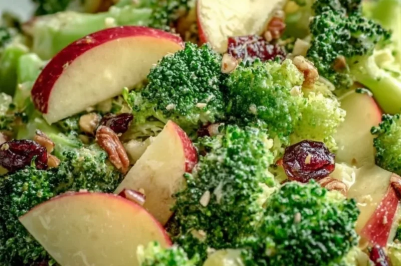 Delicious Apple Broccoli Salad with crunchy apples and fresh broccoli