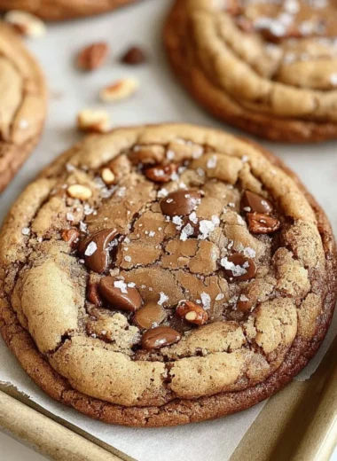 Delicious Brown Butter Coffee Toffee Cookies on a plate