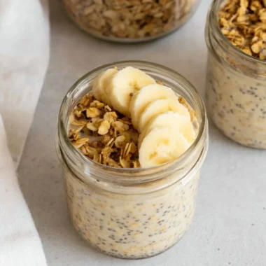 A bowl of Brown Sugar Overnight Oats topped with fruits