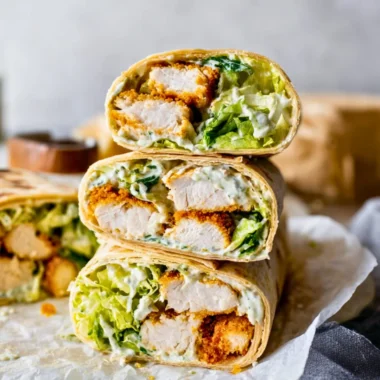 Delicious Chicken Caesar Wrap filled with tender chicken and fresh ingredients