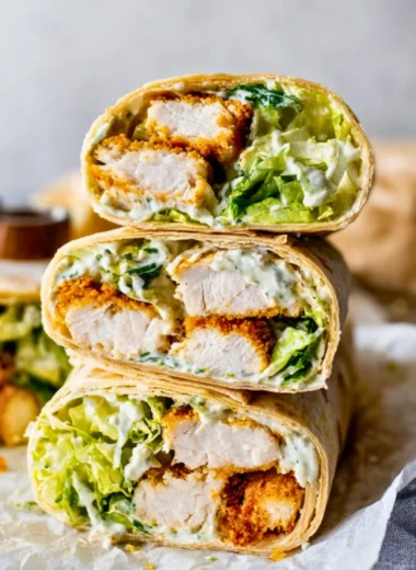 Delicious Chicken Caesar Wrap filled with tender chicken and fresh ingredients