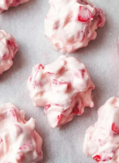 Delicious chocolate strawberry yogurt clusters ready to be enjoyed