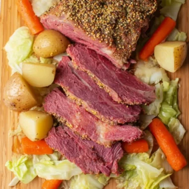 Crock Pot Corned Beef & Cabbage served in a bowl with vegetables
