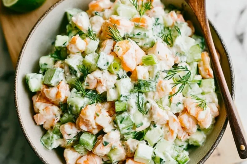 Fresh Cucumber Shrimp Salad with vibrant vegetables and shrimp
