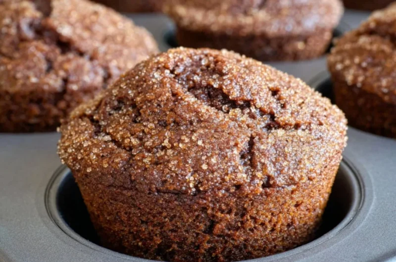 Delicious glazed gingerbread muffins on a festive table