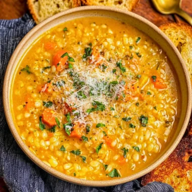 A bowl of Italian Penicillin Soup garnished with herbs, a comforting meal for healing.