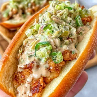 Alabama BBQ chicken chopped sandwich with flavorful sauce and toppings.