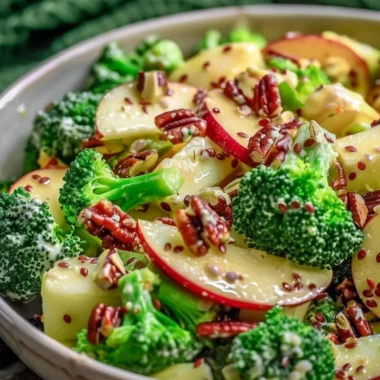 Fresh Apple Broccoli Salad with vivid colors and healthy ingredients