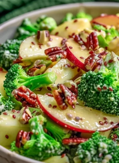 Fresh Apple Broccoli Salad with vivid colors and healthy ingredients