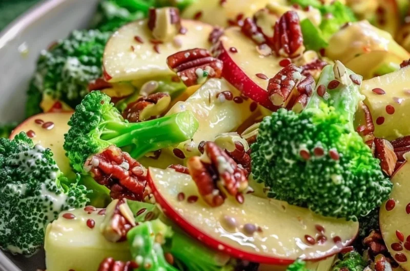 Fresh Apple Broccoli Salad with vivid colors and healthy ingredients