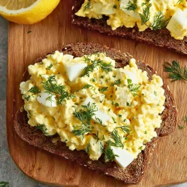Delicious cottage cheese egg salad sandwich with fresh ingredients