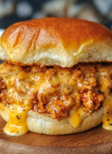 Cajun Chicken Sloppy Joes served on a plate with fresh toppings and sides.