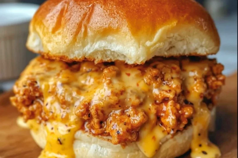 Cajun Chicken Sloppy Joes served on a plate with fresh toppings and sides.