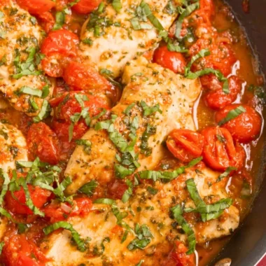 Delicious Chicken Pomodoro with fresh tomatoes and basil
