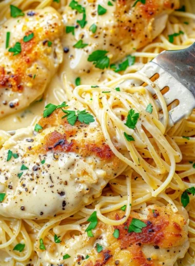Crock Pot Angel Chicken dish with creamy sauce and herbs