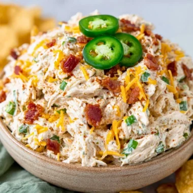 Delicious jalapeño popper keto chicken salad with creamy ingredients and spices