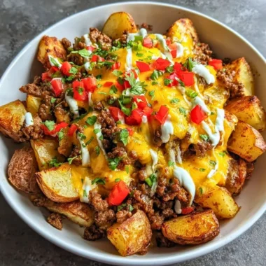 Delicious Loaded Southwest Potato Bowls topped with fresh ingredients.