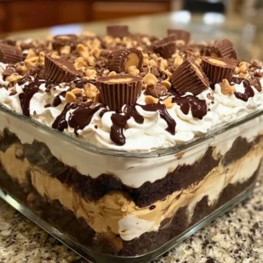 No-bake peanut butter chocolate mousse pie topped with whipped cream and chocolate shavings