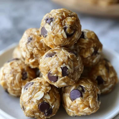 Delicious no-bake peanut butter energy bites on a white plate