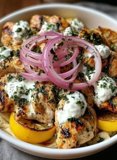 Slow Cooker Chicken Gyros with fresh toppings and pita bread