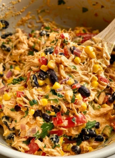 Colorful Southwestern Chicken Salad with fresh ingredients and vibrant toppings