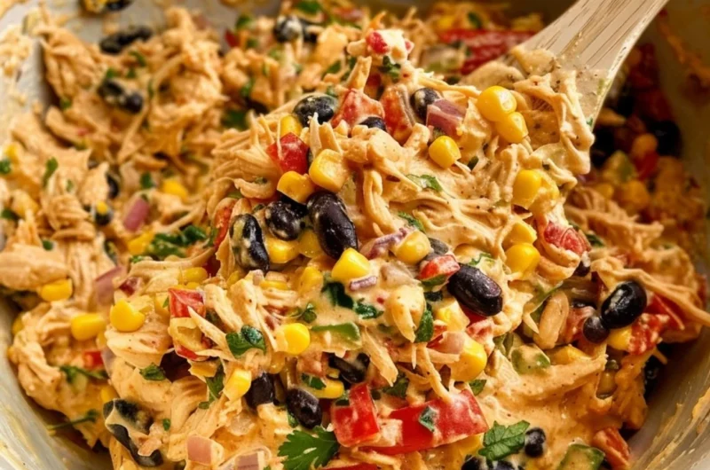 Colorful Southwestern Chicken Salad with fresh ingredients and vibrant toppings