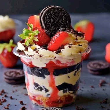 Delicious Strawberry Oreo Cup with fresh strawberries and Oreo crumbs